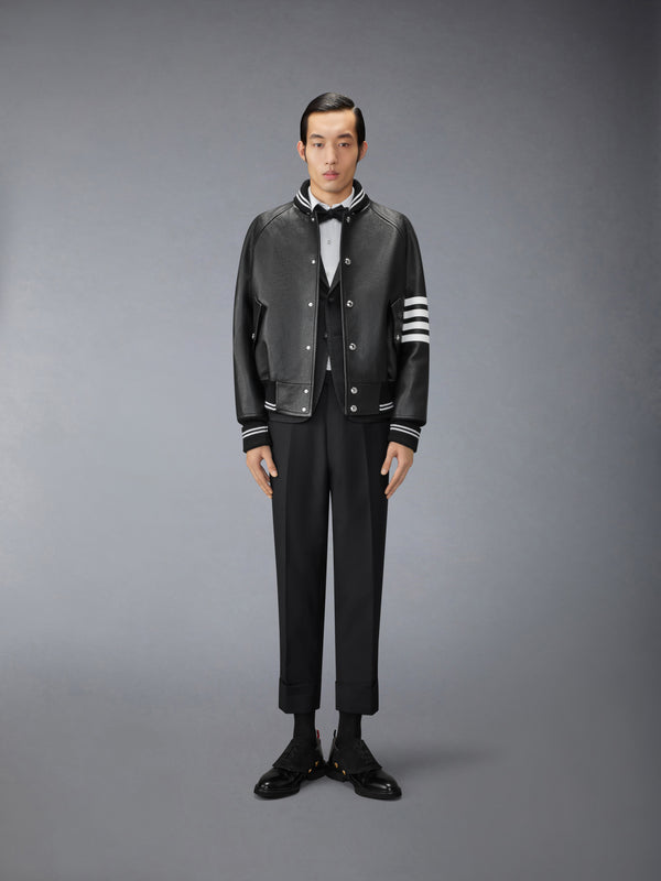 RAGLAN SLEEVE OVERSIZED LEATHER BLOUSON - image 3