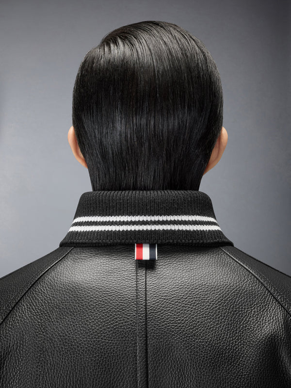 RAGLAN SLEEVE OVERSIZED LEATHER BLOUSON - image 4