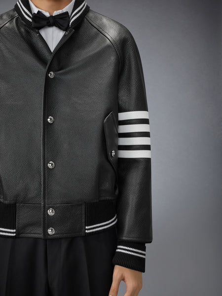 RAGLAN SLEEVE OVERSIZED LEATHER BLOUSON 黒