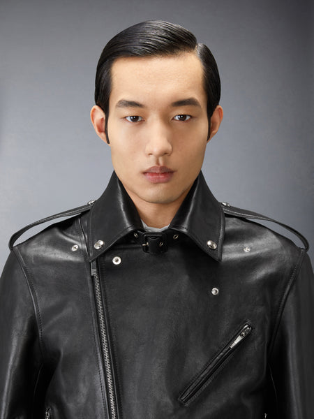 LEATHER MOTO JACKET BLACK