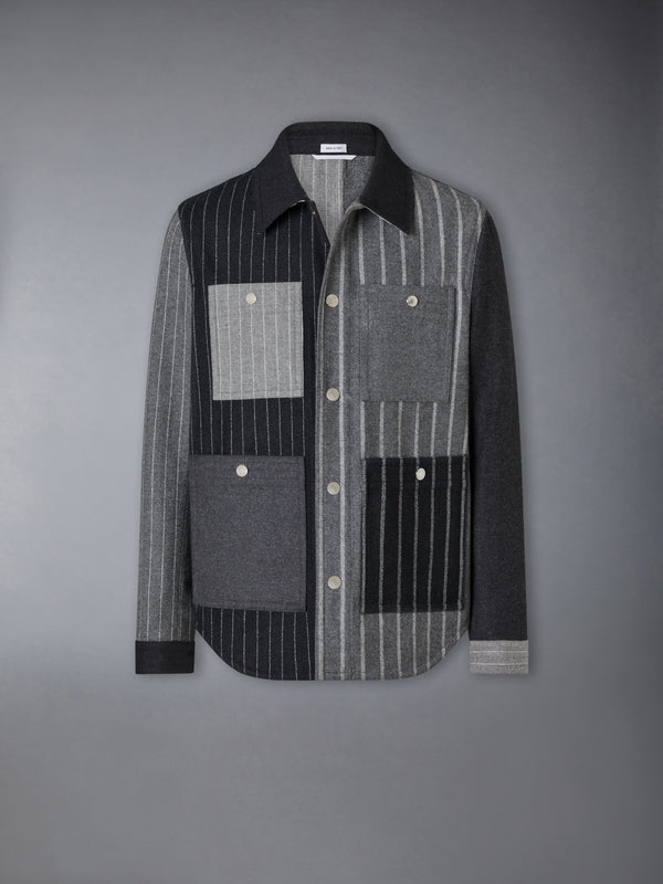 FLANNEL FUNMIX BANKER STRIPE JACKET - featured image