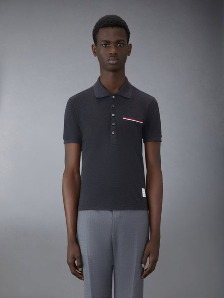PIQUE POCKET POLO DARK GREY