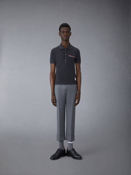 PIQUE POCKET POLO DARK GREY