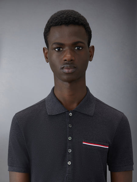 PIQUE POCKET POLO DARK GREY