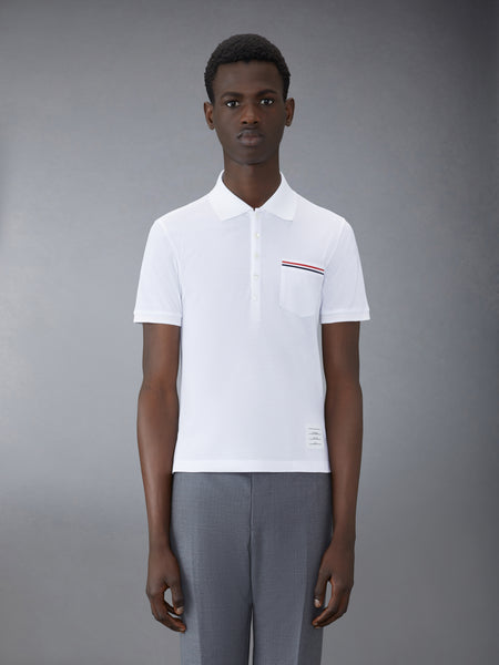 PIQUE POCKET POLO WHITE