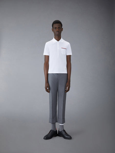 PIQUE POCKET POLO WHITE