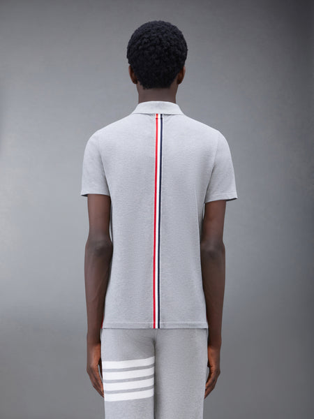 PIQUE RWB STRIPE RELAXED POLO LT GREY