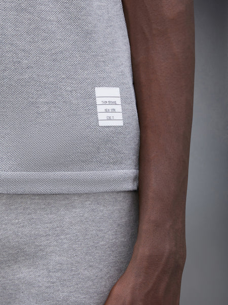PIQUE RWB STRIPE RELAXED POLO LT GREY