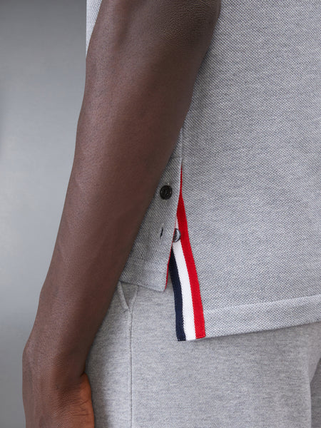 PIQUE RWB STRIPE RELAXED POLO LT GREY