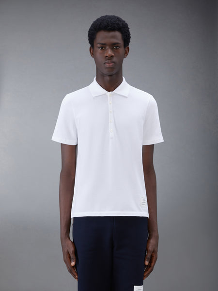 PIQUE RWB STRIPE RELAXED POLO WHITE