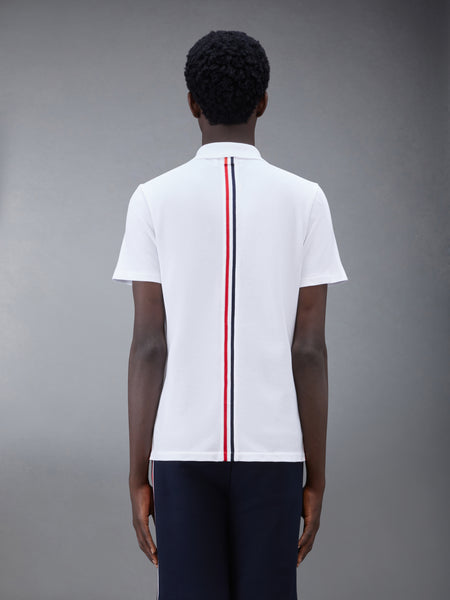 PIQUE RWB STRIPE RELAXED POLO WHITE