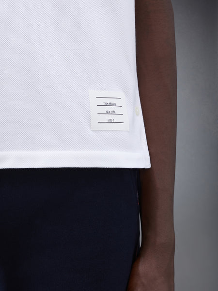 PIQUE RWB STRIPE RELAXED POLO WHITE