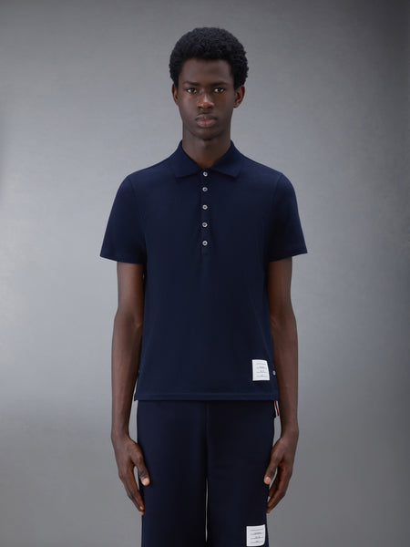 PIQUE RWB STRIPE RELAXED POLO NAVY