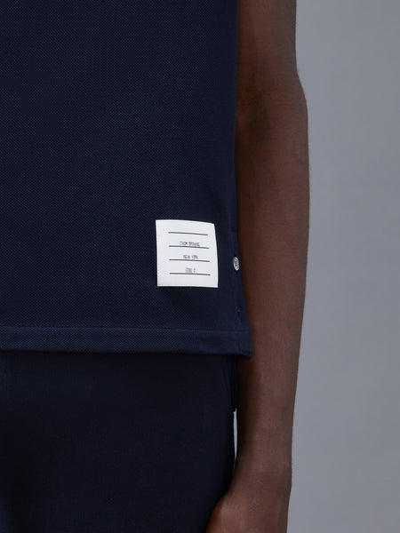 PIQUE RWB STRIPE RELAXED POLO NAVY