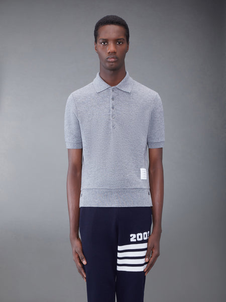 CASHMERE PIQUE 2003 RIB CUFF POLO LT GREY