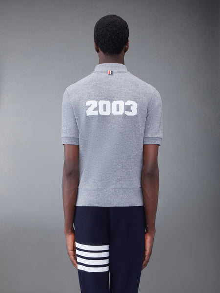 CASHMERE PIQUE 2003 RIB CUFF POLO LT GREY