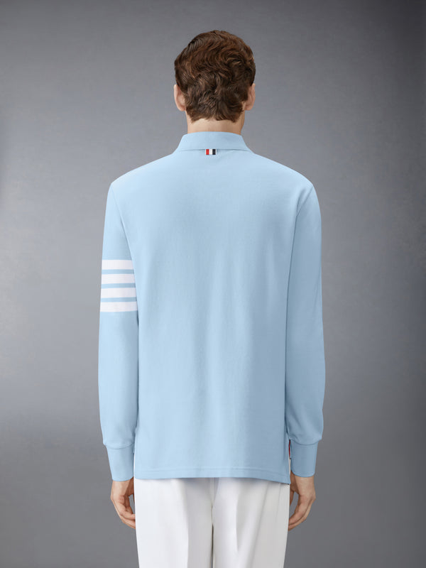 COTTON PIQUE 4-BAR LONG SLEEVE POLO - image 2