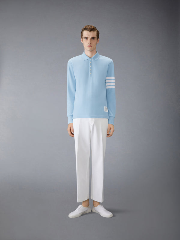 COTTON PIQUE 4-BAR LONG SLEEVE POLO - image 3