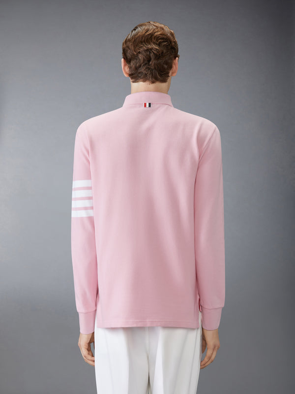 COTTON PIQUE 4-BAR LONG SLEEVE POLO - image 2