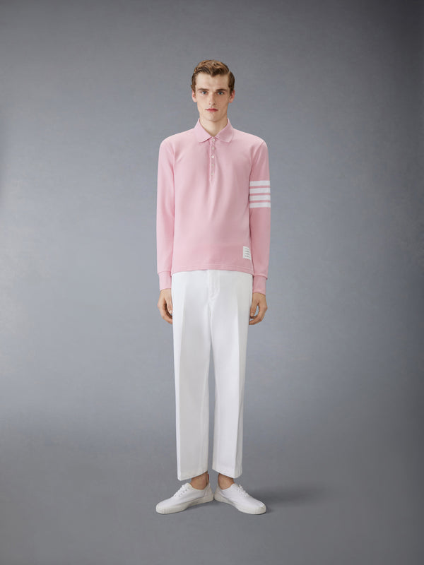 COTTON PIQUE 4-BAR LONG SLEEVE POLO - image 3
