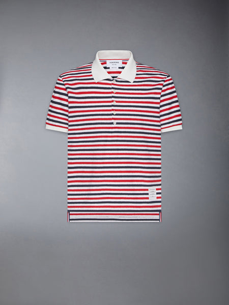 LINEN JERSEY SHORT SLEEVE POLO RWBWHT