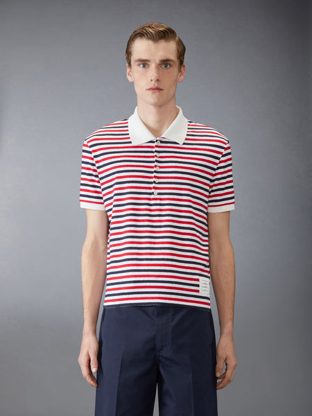 LINEN JERSEY SHORT SLEEVE POLO RWBWHT