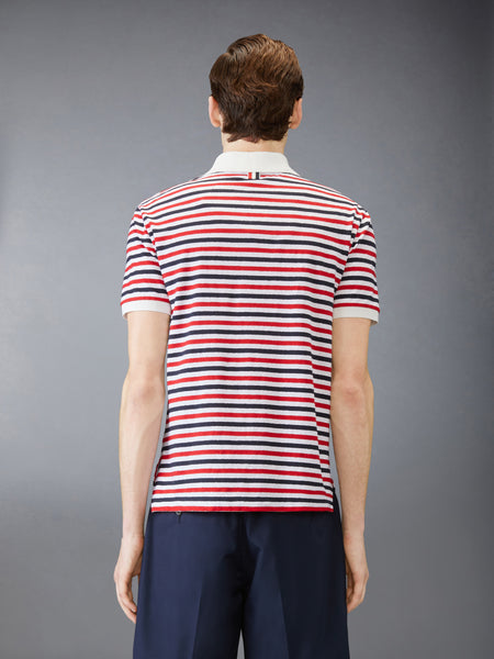 LINEN JERSEY SHORT SLEEVE POLO RWBWHT