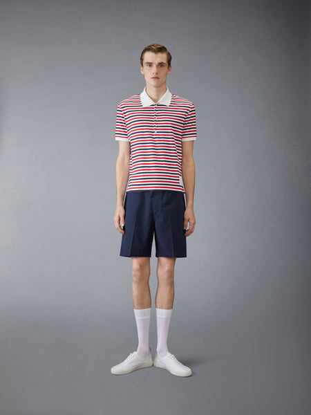 LINEN JERSEY SHORT SLEEVE POLO RWBWHT