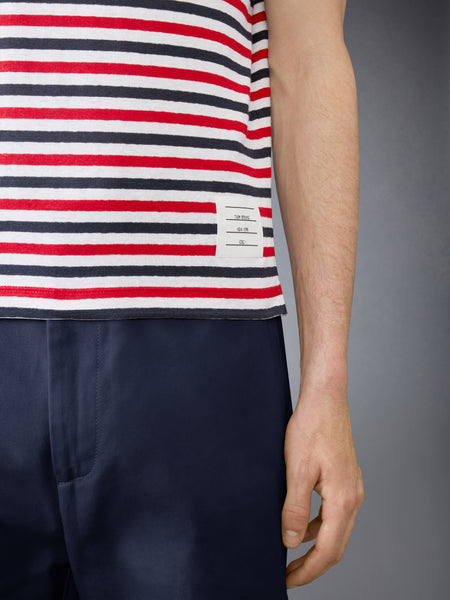 LINEN JERSEY SHORT SLEEVE POLO RWBWHT