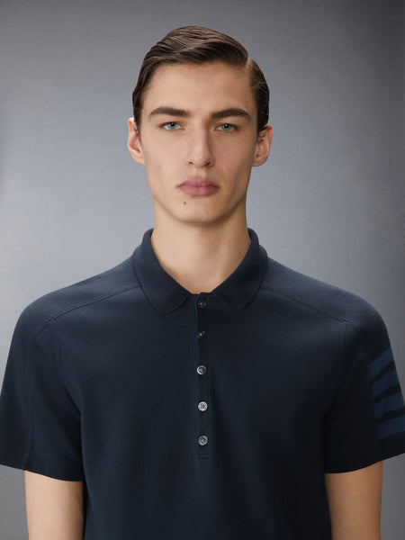 MILANO COTTON 4-BAR POLO NAVY