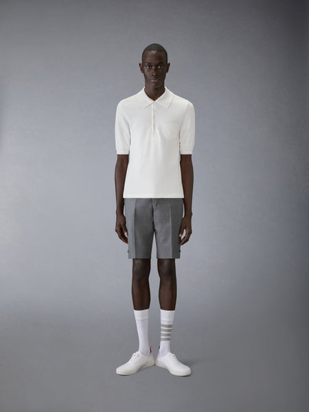 SILK PIQUE POCKET POLO WHITE