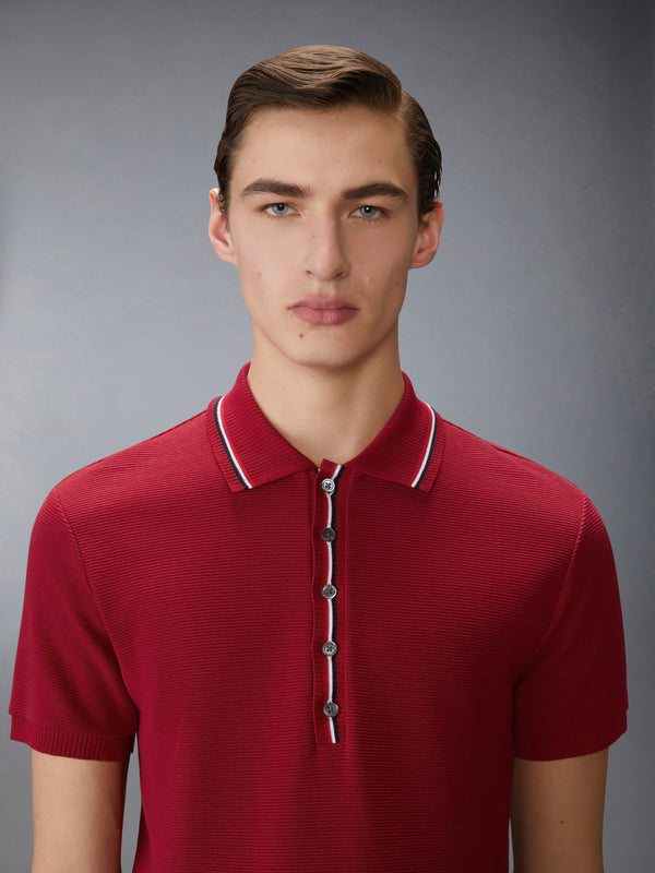 COTTON WAFFLE RIB CUFF POLO - image 5