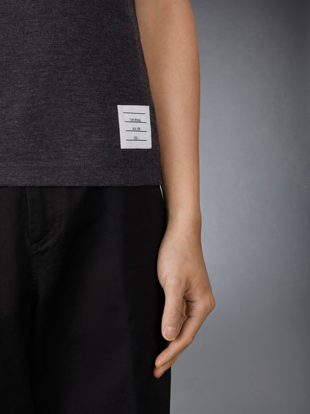 WOOL JERSEY 4-BAR POLO CHARCOAL