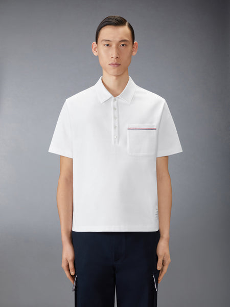 JERSEY RWB STRIPE OVERSIZED POLO WHITE