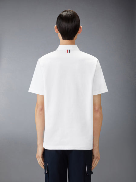 JERSEY RWB STRIPE OVERSIZED POLO WHITE