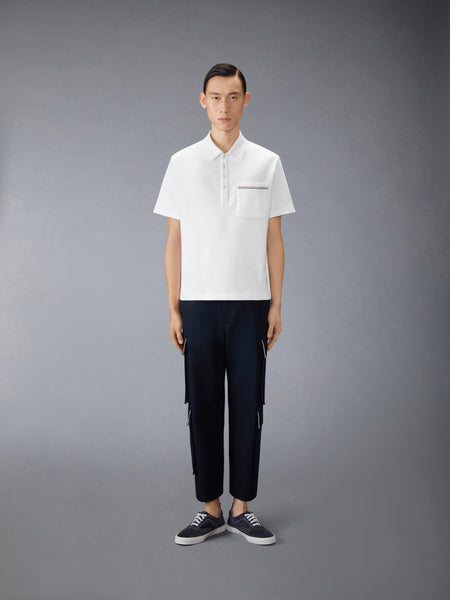 JERSEY RWB STRIPE OVERSIZED POLO WHITE