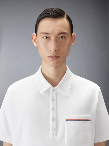 JERSEY RWB STRIPE OVERSIZED POLO WHITE