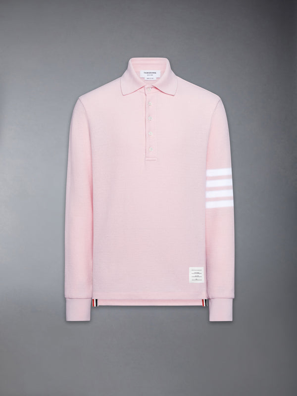 TEXTURED PIQUE 4-BAR LONG SLEEVE POLO - featured image