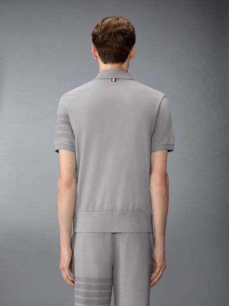 GARMENT OVERDYED JERSEY 4-BAR POLO LT GREY