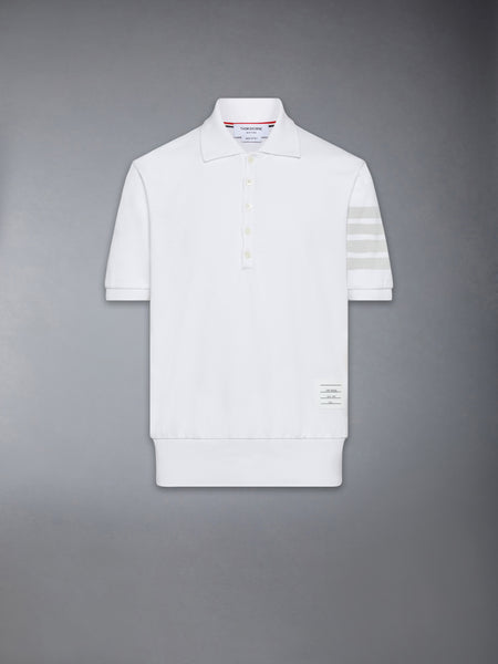 GARMENT OVERDYED JERSEY 4-BAR POLO WHITE