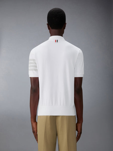 GARMENT OVERDYED JERSEY 4-BAR POLO WHITE
