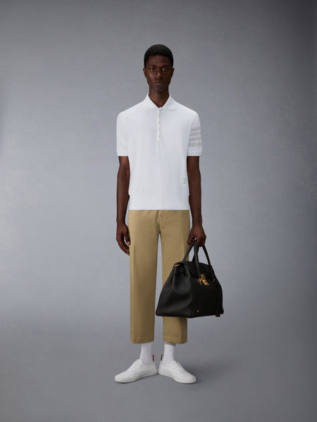 GARMENT OVERDYED JERSEY 4-BAR POLO WHITE