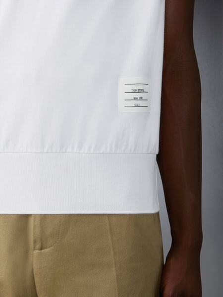 GARMENT OVERDYED JERSEY 4-BAR POLO WHITE
