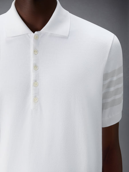 GARMENT OVERDYED JERSEY 4-BAR POLO WHITE