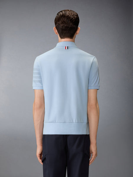 GARMENT OVERDYED JERSEY 4-BAR POLO LIGHT BLUE
