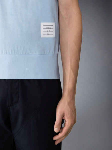 GARMENT OVERDYED JERSEY 4-BAR POLO LIGHT BLUE
