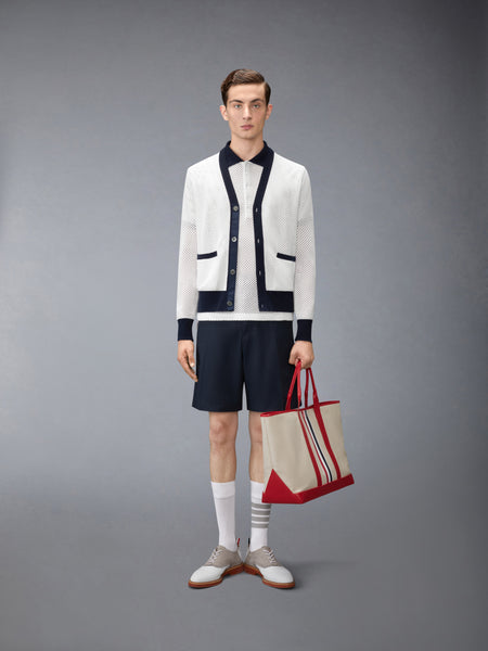 MESH CASHMERE POLO WHITE