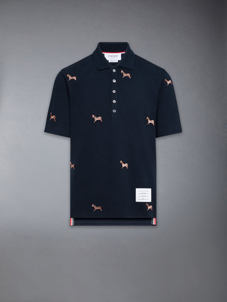 LUNAR NEW YEAR PIQUE HORSE EMBROIDERY POLO NAVY
