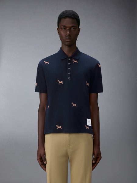 LUNAR NEW YEAR PIQUE HORSE EMBROIDERY POLO NAVY