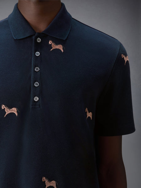 LUNAR NEW YEAR PIQUE HORSE EMBROIDERY POLO NAVY